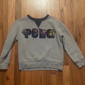 Polo by Ralph Lauren Light Gray Crewneck Sweatshirt with Polo Bear Appliqué